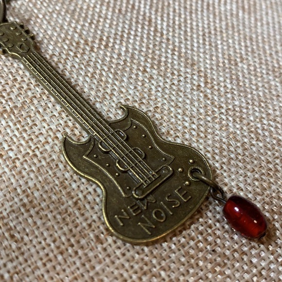 Music Band Guitar Vintage Red Glass Bead Necklace Handmade One of a kind - Picture 7 of 7